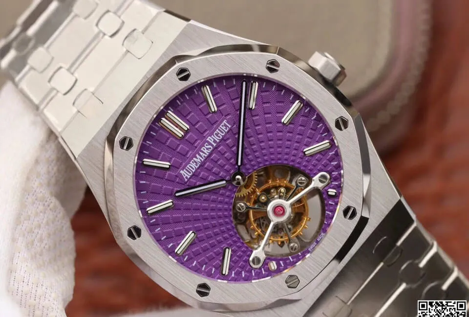 Audemars Piguet Royal Oak Tourbillon 26522ST.OO.1220ST.01 JF Factory 1:1 Best Edition Replica Watch Purple Dial